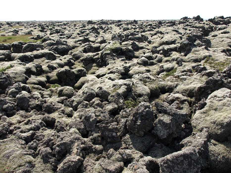 "Tevekaki" hegyek, vulkáni kő, izlandi mohával